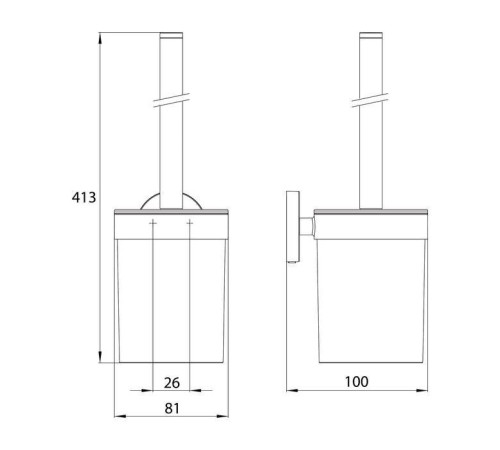 Ершик для унитаза подвесной emco Round черный 4315 133 00