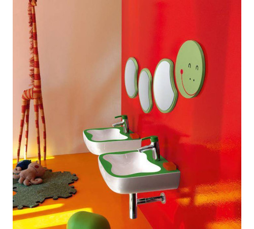 Раковина подвесная Laufen Florakids 45х41х14 см 1 отверстие бело-зеленая 8.1503.1.072.104.1