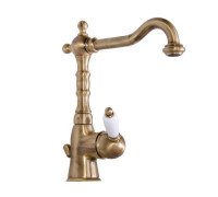 Смеситель для раковины Gattoni Orta с высоким изливом и донным клапаном бронза 2741/27V0