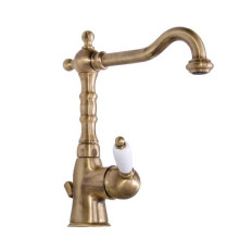 Смеситель для раковины Gattoni Orta с высоким изливом и донным клапаном бронза 2741/27V0