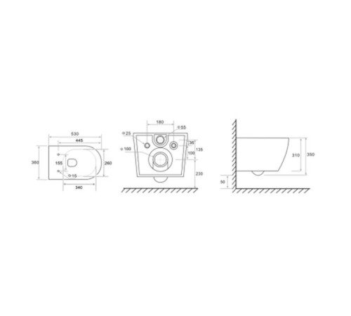 Унитаз подвесной TECE TECEspring R Tornado flush сиденье Slim микролифт белый глянец 9700998