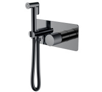 Гигиенический душ со смесителем Boheme Stick Touch встраиваемый глянцевый оружейный металл 127-SGM.2