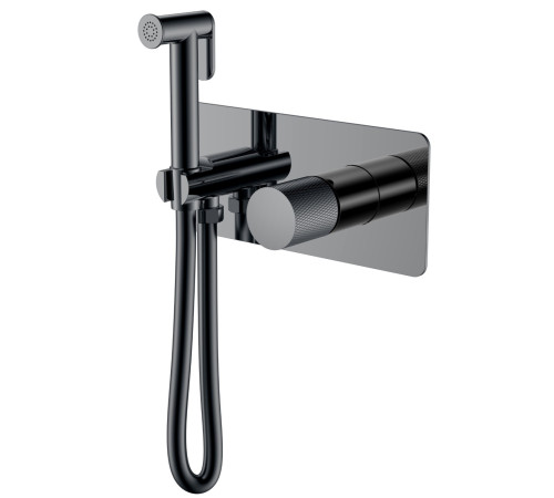 Гигиенический душ со смесителем Boheme Stick Touch встраиваемый глянцевый оружейный металл 127-SGM.2