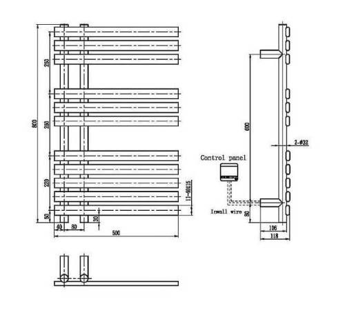 Полотенцесушитель электрический Boheme Venturo 50х11.8х80 см белый 723-MW