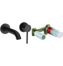 Смеситель для раковины Kludi Bozz 180 мм настенный комплект черный матовый 382443976S