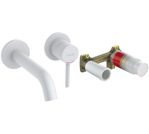 Смеситель для раковины Kludi Bozz 180 мм настенный комплект белый матовый 382445376S