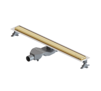 Трап линейный Boheme 80 см с решеткой и сифоном gold 982-80-G