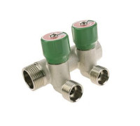 Коллектор модульный ELSEN 3/4 3 контура 1/2 HP ПУ с вентилями латунь EMW03.03