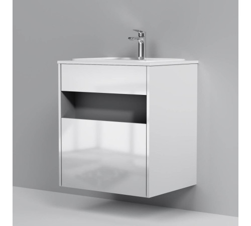 База под раковину AM.PM Func 60 см с нишей и 1 ящиком белый глянец M8FFUX0601WG
