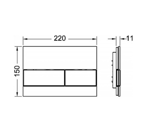 Панель смыва TECE TECEsquare стекло белое клавиши хром глянцевый 9240802