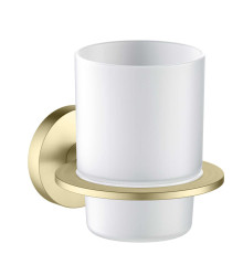 Стакан с держателем Aquanet Оберон шлифованное золото AQ4204BG