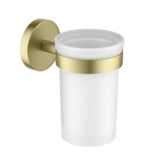 Стакан с держателем Aquanet Европа шлифованное золото AQ4104BG