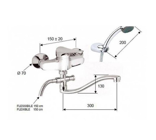 Смеситель для душа Daniel Suvi с душевым комплектом хром S20611A cr