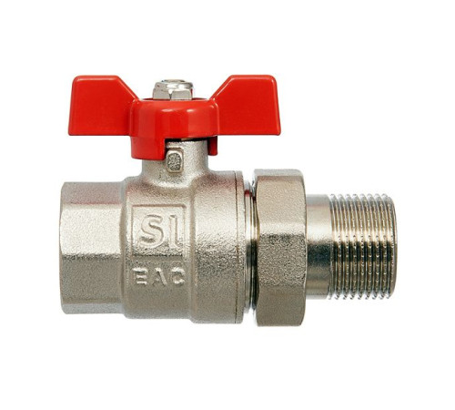 Кран шаровой Smart Install 3/4 ВР/НР с американкой бабочка 57152S