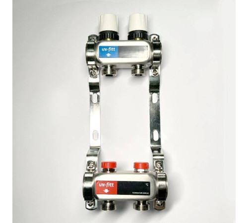 Коллекторная группа 1 x 5 выходов 3/4 STOUT с балансировочными клапанами из нержавеющей стали без концевых групп 451W4305