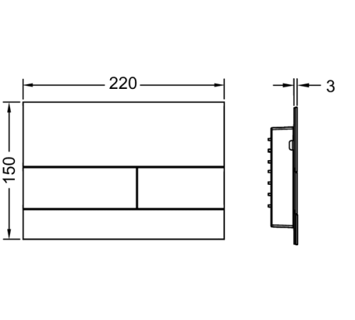 Панель смыва для унитаза TECE TECEsquare II металлическая нержавеющая сталь 9240830