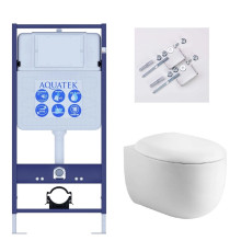 Комплект инсталляции 4 в 1 AQUATEK Альтаир (рама Standard INS-0000012, кнопка KDI-0000011, унитаз AQ1980-00) cm-011