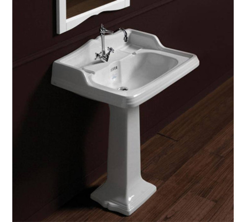 Раковина Simas Arcade 73х54 см 1 отверстие с пьедесталом белая AR834bi/AR805bi