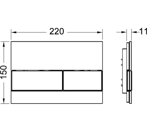 Панель смыва TECE TECEsquare стекло белое клавиши нержавеющая сталь сатин 9240801