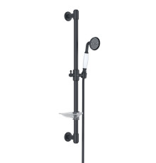 Душевой гарнитур Aquanet Классик 1jet 65 см матовый черный AQ2020MB