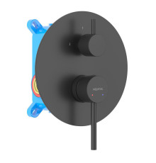 Смеситель для ванны встраиваемый Aquanet Европа 2 режима внешняя и скрытая часть матовый черный AQ1346MB