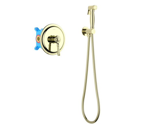 Набор с гигиеническим душем Aquanet Классик со смесителем полированное золото AQ1519PG