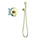 Набор с гигиеническим душем Aquanet Классик со смесителем полированное золото AQ1519PG