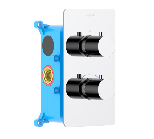 Смеситель термостатический для ванны Aquanet Европа 2 режима комплект со скрытой частью хром AQ1392CR