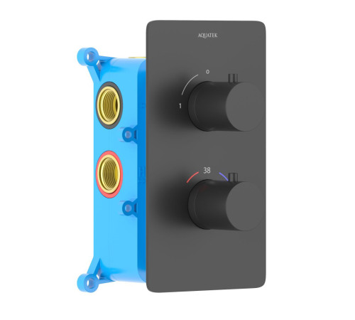 Смеситель для душа термостатический Aquanet Европа скрытого монтажа матовый черный AQ1391MB