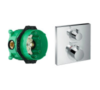 Комплект термостатического смесителя для душа Hansgrohe Ecostat Square 15714000/01800180 15714000S