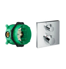 Комплект термостатического смесителя для душа Hansgrohe Ecostat Square 15714000/01800180 15714000S