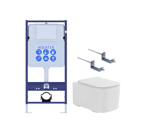 Комплект инсталляция AQUATEK Standard INS-0000012 крепеж KKI-0000002 унитаз КВАДРО AQ1515T-00 КВАДРО-T-KKI
