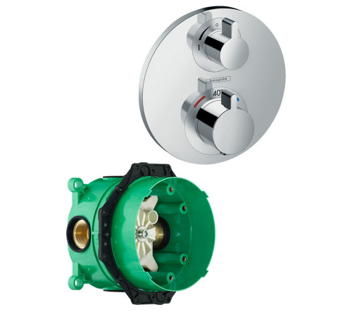 Комплект термостатического смесителя для душа Hansgrohe Ecostat S 15758000/01800180 15758000S