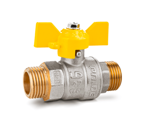 Кран шаровой латунный LD Pride 47.15.Н-Н.Б GAS Ду 15 Ру 40 нр-нр бабочка для газа 47.15.Н-Н.Б GAS