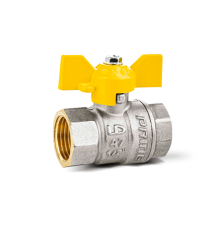 Кран шаровой латунный LD Pride 47.15.В-В.Б GAS Ду 15 Ру 40 вн-вн бабочка 47.15.В-В.Б GAS