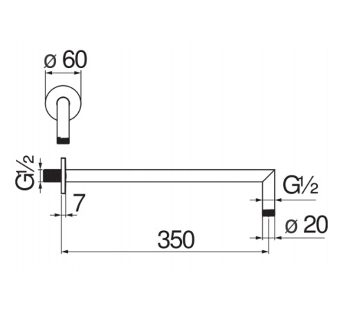 Держатель верхнего душа Paffoni 35 см красное золото AD138/44RCP