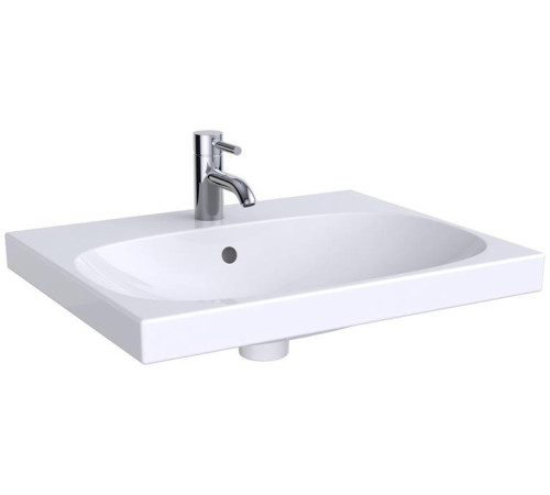 Раковина Geberit Acanto 600х482 мм с отверстием и переливом белая 500.620.01.2