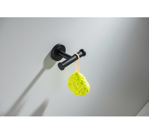 Крючок двойной Aquanet Оберон матовый черный AQ4202MB