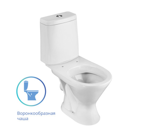 Унитаз-компакт Sanita Грация белый 2-режимный сиденье полипропилен горизонтальный выпуск 1.P210.3.S00.00B.F