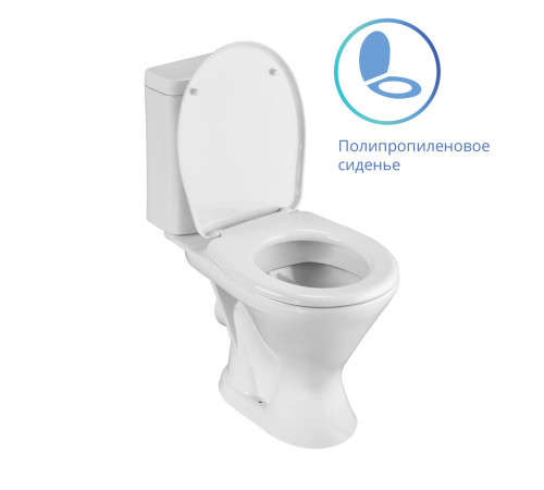 Унитаз-компакт Sanita Грация белый 2-режимный сиденье полипропилен горизонтальный выпуск 1.P210.3.S00.00B.F