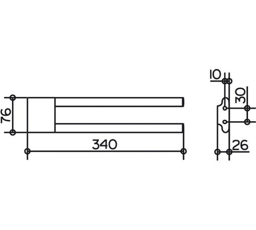 Полотенцедержатель двойной KEUCO EDITION 400 340 мм хром 11519010000