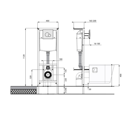 Комплект инсталляция с подвесным унитазом Santek Нео Rimless белая панель 1.WH50.1.758
