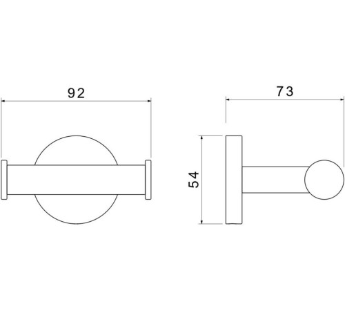 Крючок двойной Aquanet Оберон хром AQ4202CR