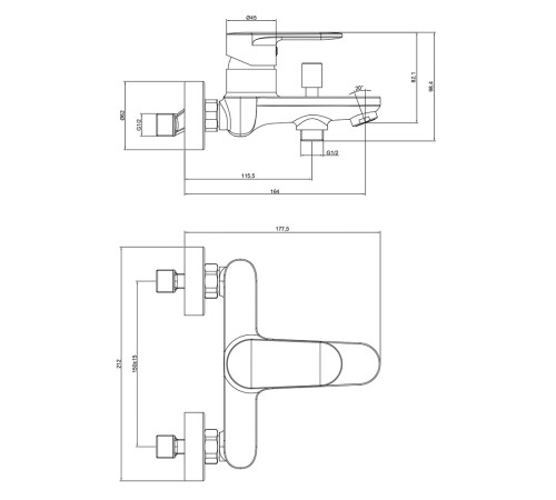Набор смесителей 3 в 1 Aquanet Ника AQ1810MB/AQ1840MB/AQ2017MB AQ1830MB