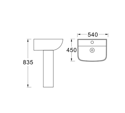 Раковина AQUATON 540x450x190 мм AQ5430-00