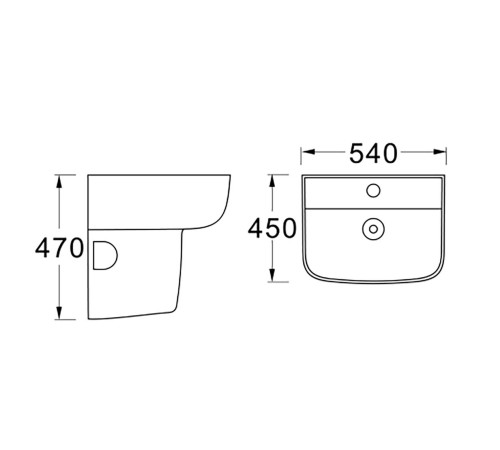Полупьедестал для раковины AQUATON 300x240x340 мм AQ5431-00