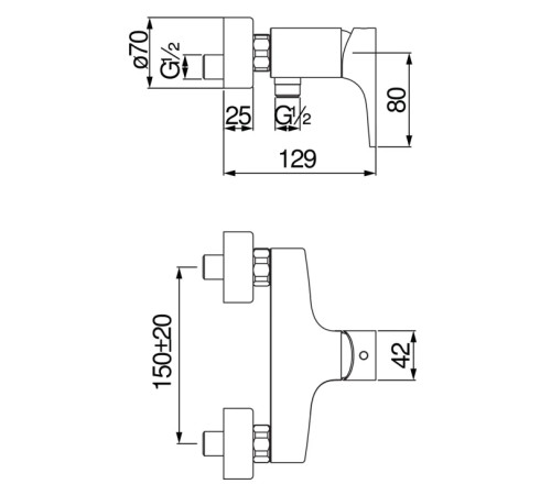Смеситель для душа Giulini G. YO YO126130CR