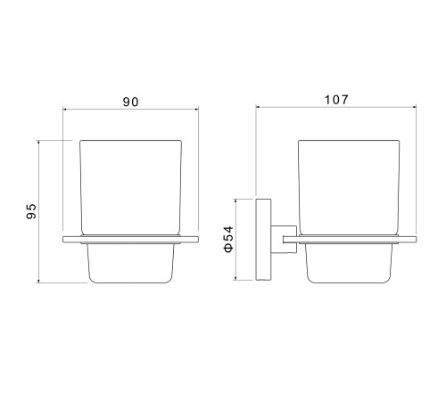 Стакан с держателем Aquanet Оберон шлифованное золото AQ4204BG