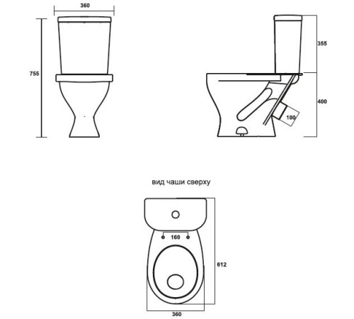 Унитаз-компакт Santeri Формат Стандарт S1 белый WC.CC/Format/1-P/WHT.G/S1