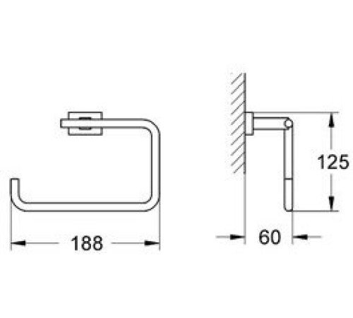 Кольцо для полотенца GROHE Essentials Cube хром 40510001